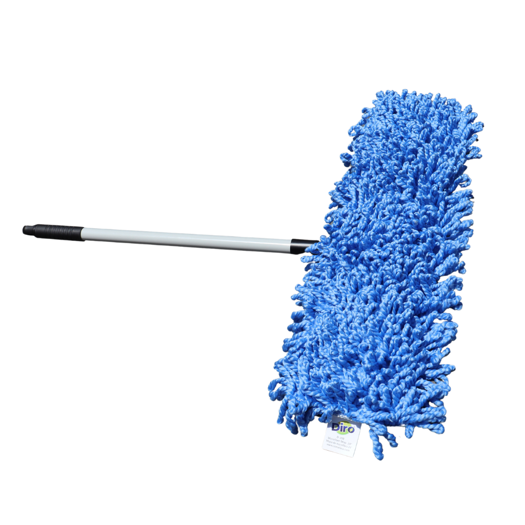 Mopa Microfibra azul 24", mango 120 cm 