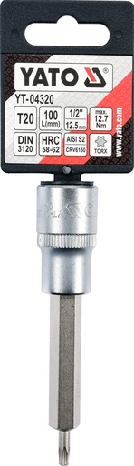 Copa torx t20 x 4 raiz 1/2 