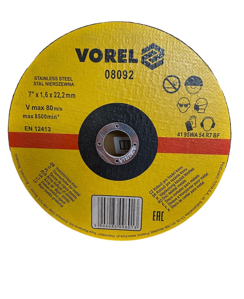 Disco para corte metal inox 7 x 1.6 mm  