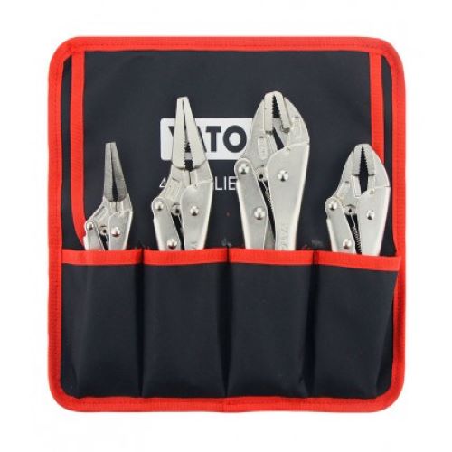 Juego alicates de presión largos y cortos 4 pzs 
