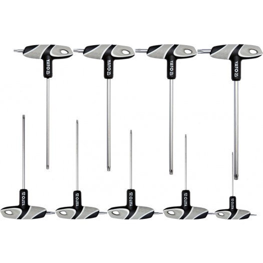 YT-05615 JUEGO LLAVES TORX HEMBRA T10-T50 SET 9 PCS