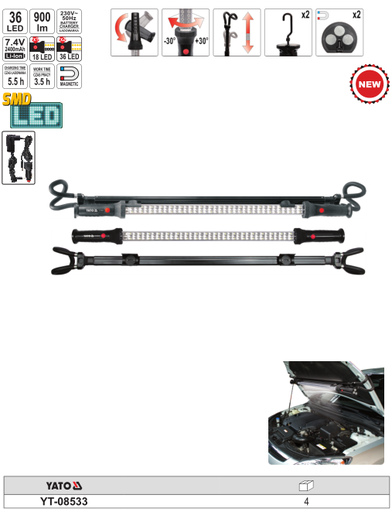 Lampara colgante 900 lm para taller led