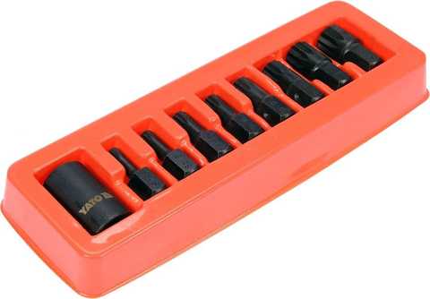 Punta de impacto spline raiz 1/2 9 pzs 