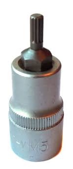 Copa m5 x 2 raiz 1/2 "  torx estriada