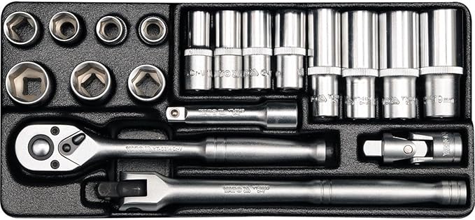 Ratchet y copas 3/8, 19 pcs 