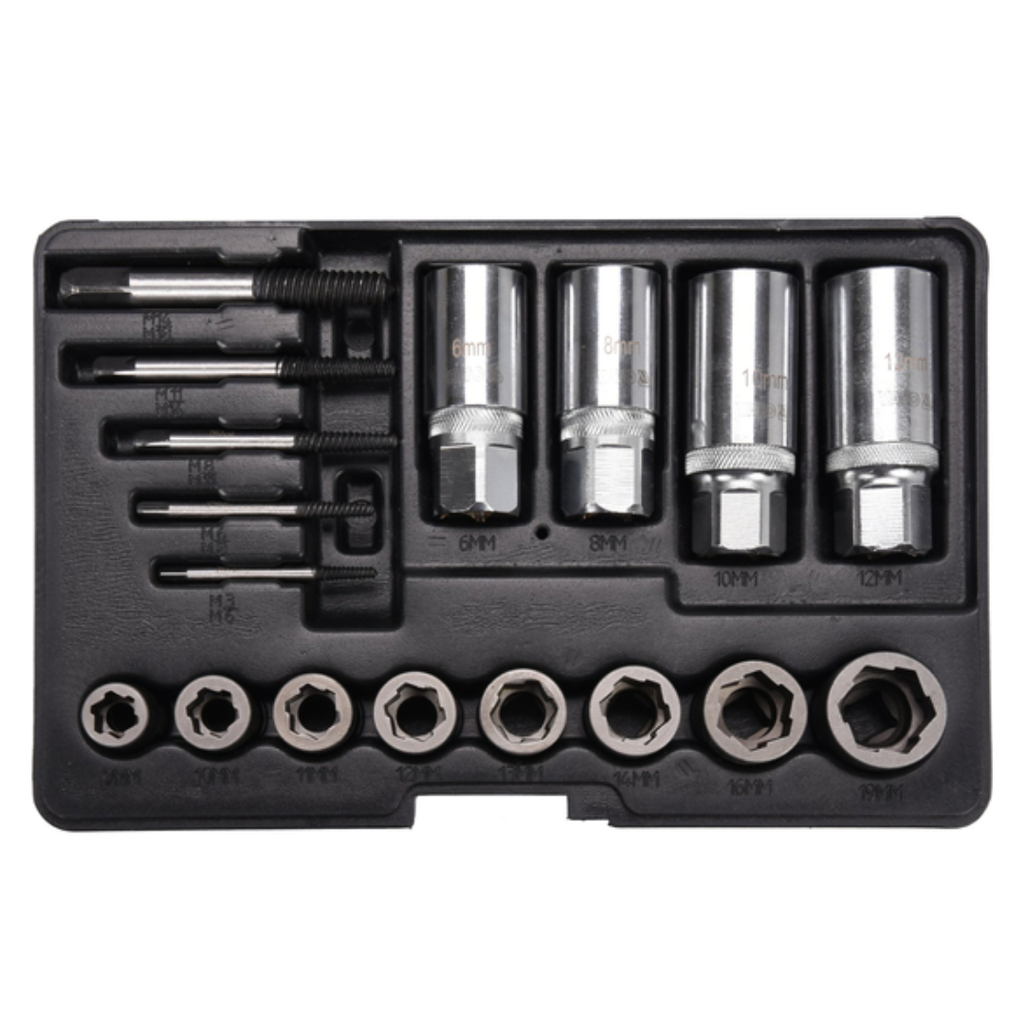 Juego universal de extractores de tuercas y tornillos 17 pcs 