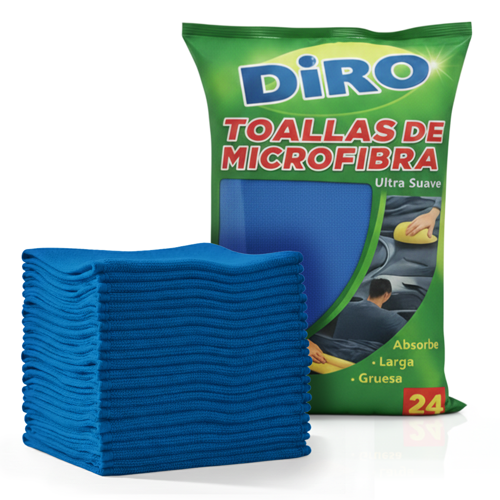 Toalla microfibra pack 24 pcs 16"x 16" 