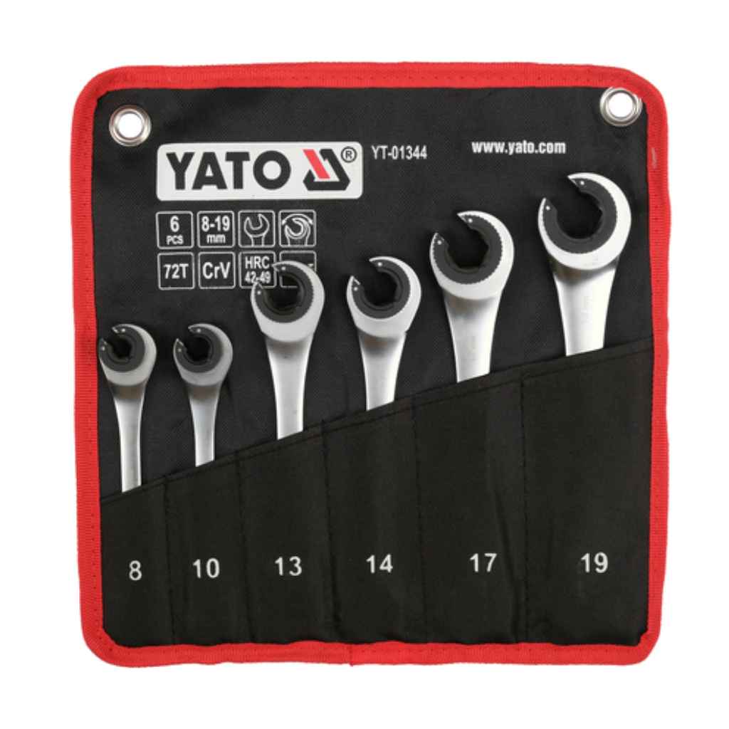 Juego de llaves para tubería con ratchet 6 pcs